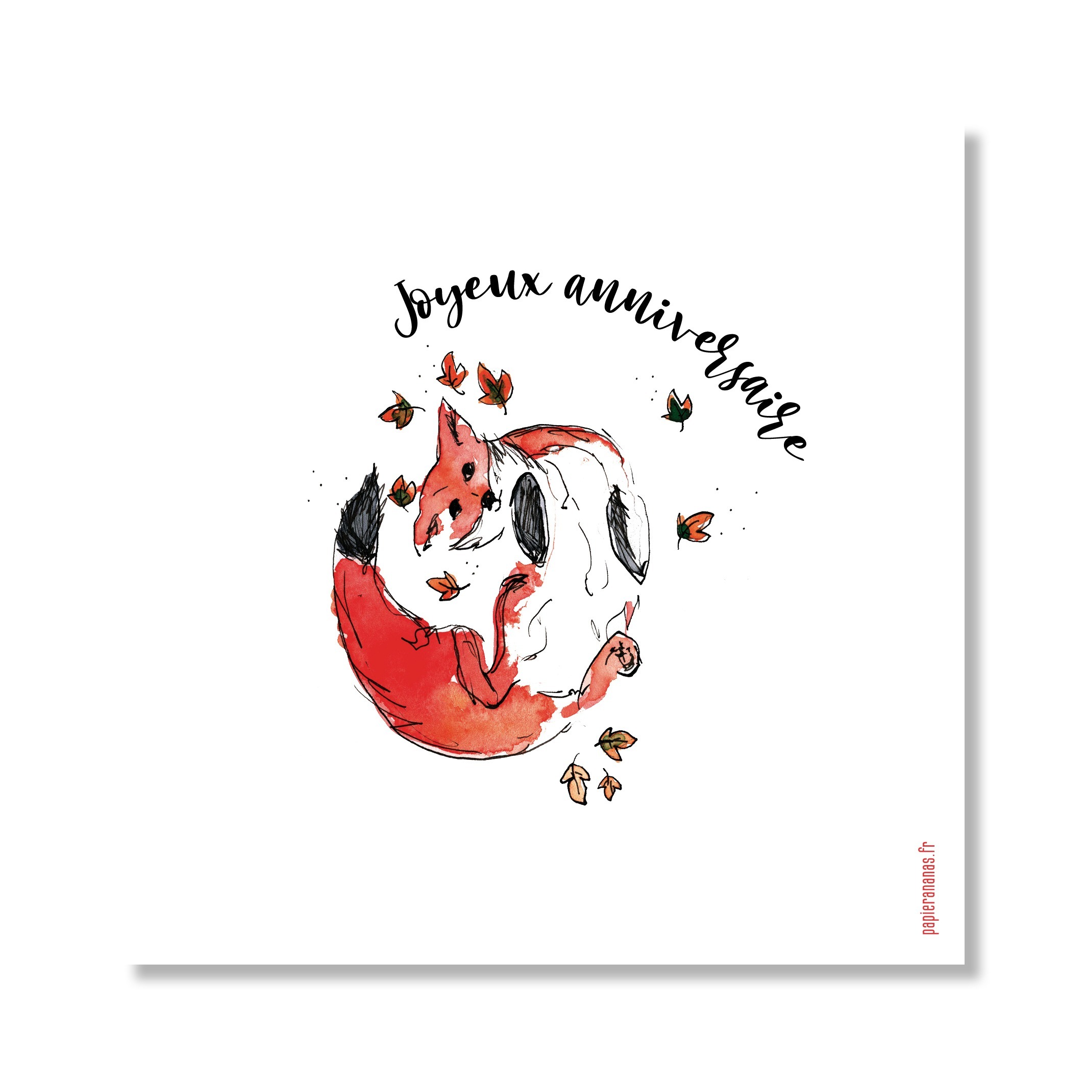 Carte Joyeux Anniversaire Mon Renard Papier Ananas