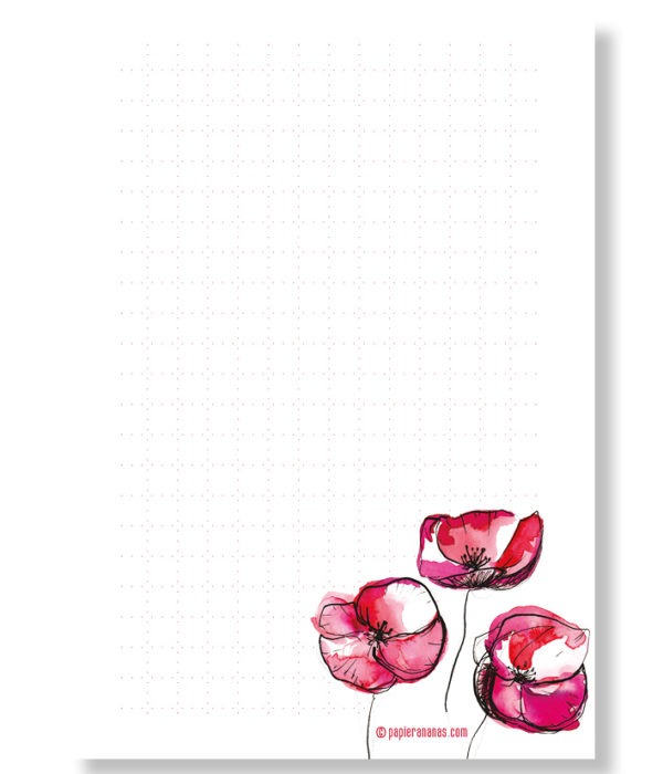 bloc notes coquelicots