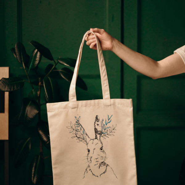 Tote bag lapin végétal