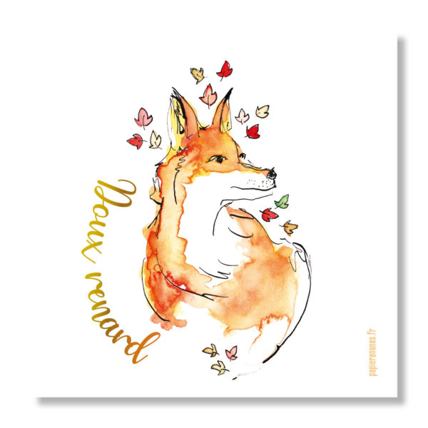 carte doux renard