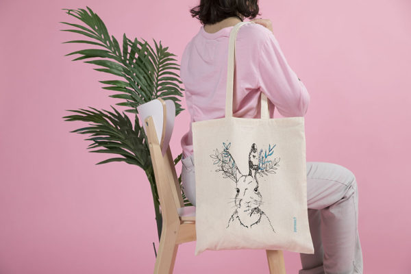 tote bag lapin végétal