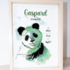 affiche naissance panda cadre