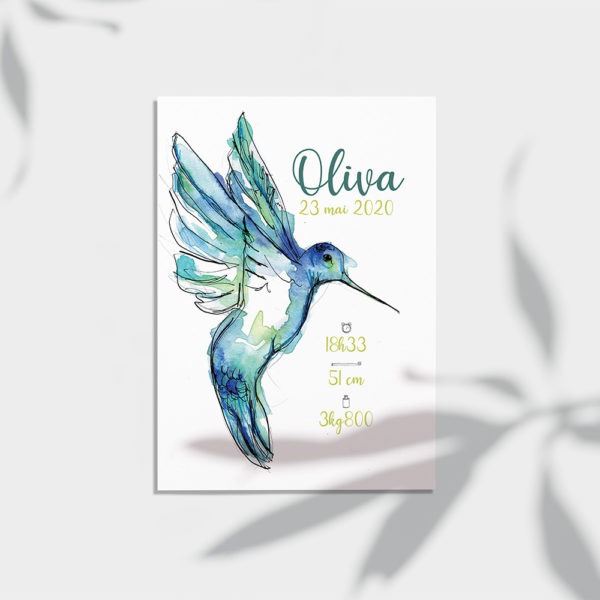 affiche naissance colibri