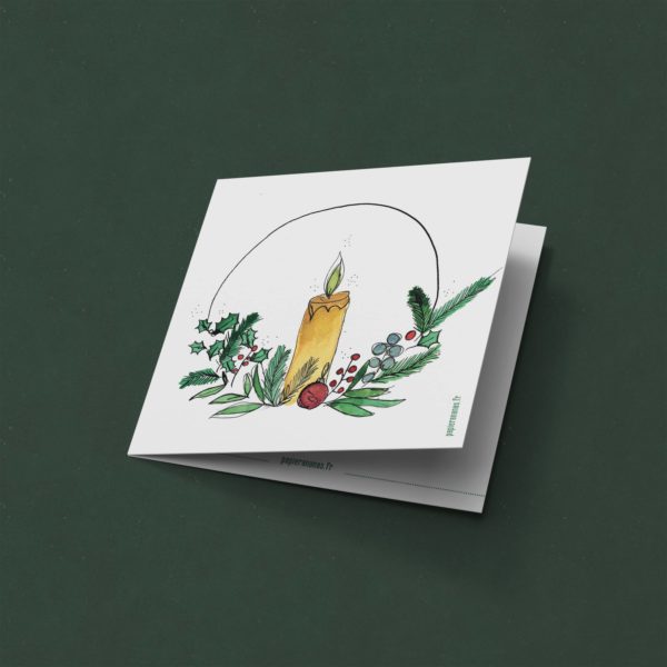 Carte bougie Noël papier ananas