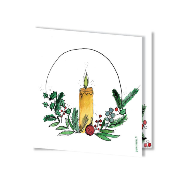 Carte bougie Noël papier ananas