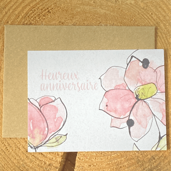 Carte avec enveloppe Heureux anniversaire