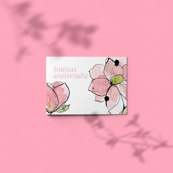 carte heureux anniversaire fleurie