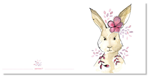 carte lapine fleurie papier ananas