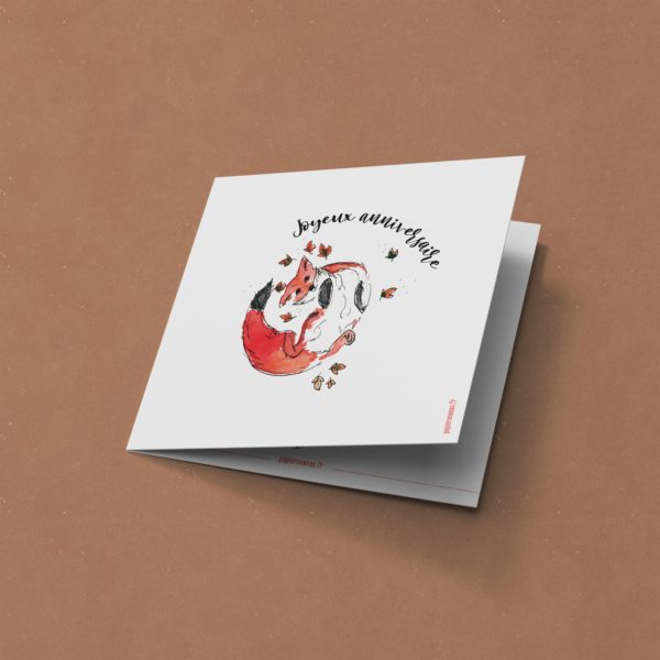 Carte Joyeux anniversaire mon renard