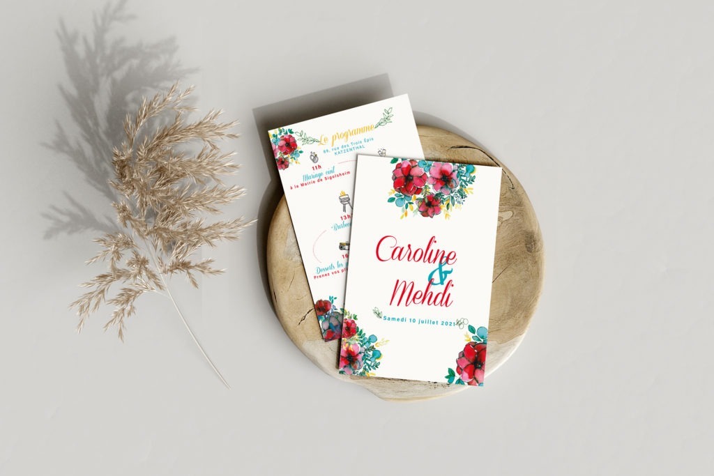 Invitation mariage papeterie de mariage