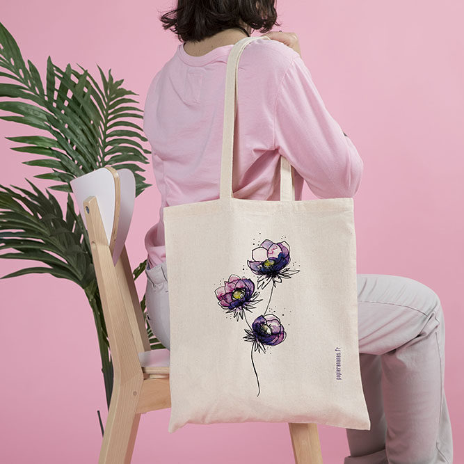 Tote bag anémones