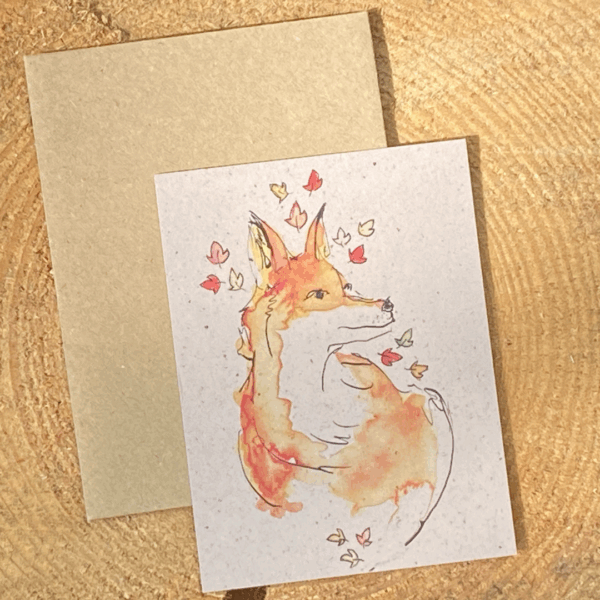 Carte avec enveloppe renard