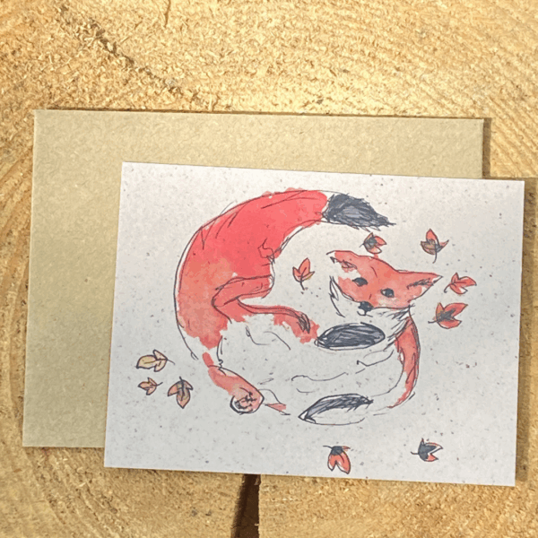 Carte avec enveloppe mon renard