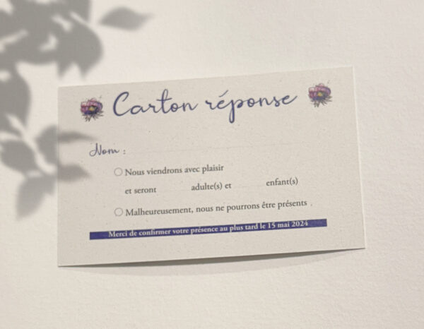 Carton réponse Collection Anémones