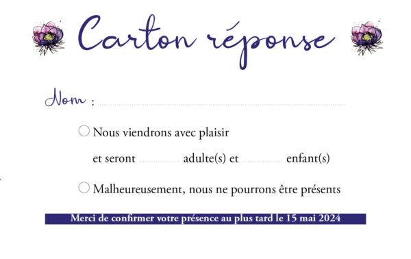 Réponse Mariage Collection Anémones