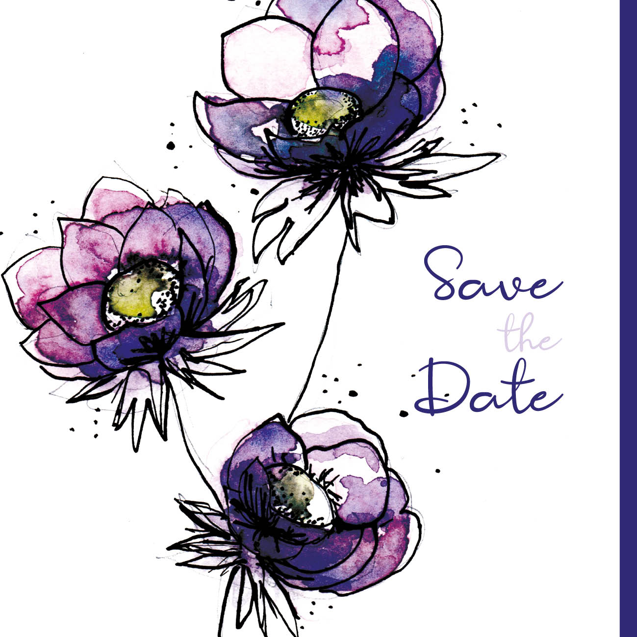 Save the Date Carte Collection Anémones