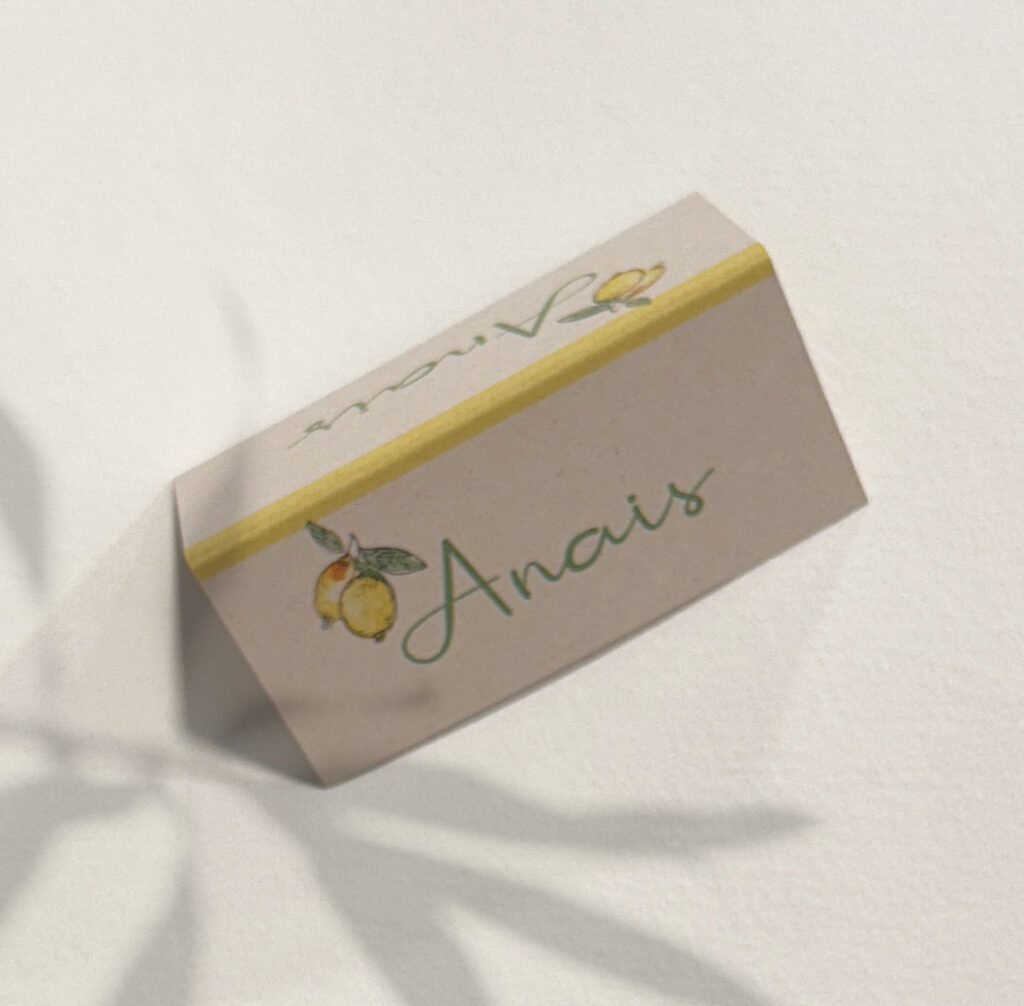 Porte noms collection citron