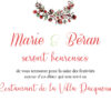 Illustration Carton invitation repas couronne champêtre