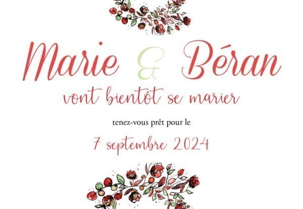 Save the date couronne champêtre