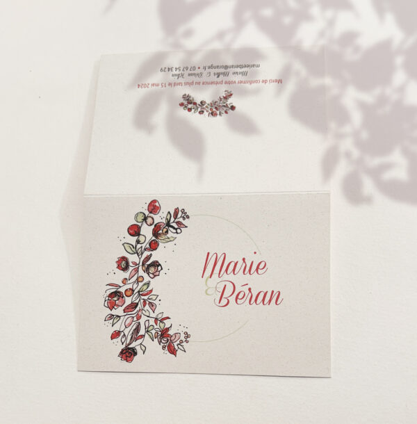 Faire-part mariage collection couronne champêtre