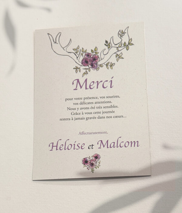 Carton remerciements collection hippie