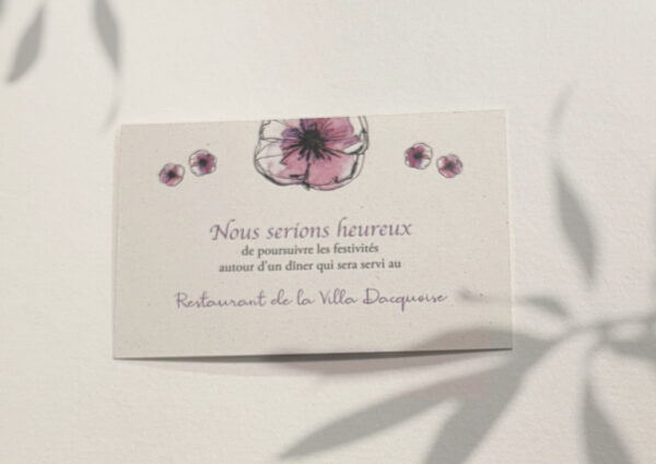 Carton d'invitation repas Collection Hippie