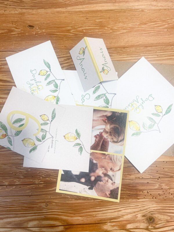 Pack papeterie de mariage collection citron