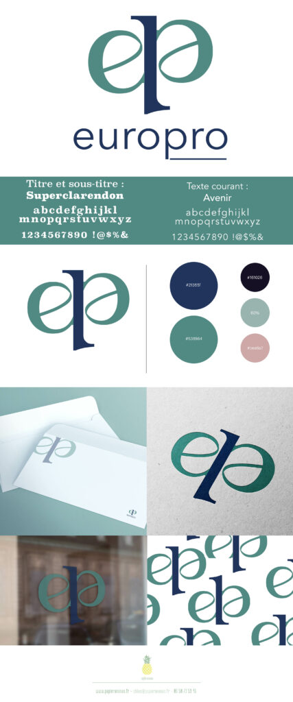 Charte graphique et palette de couleurs d’Europro