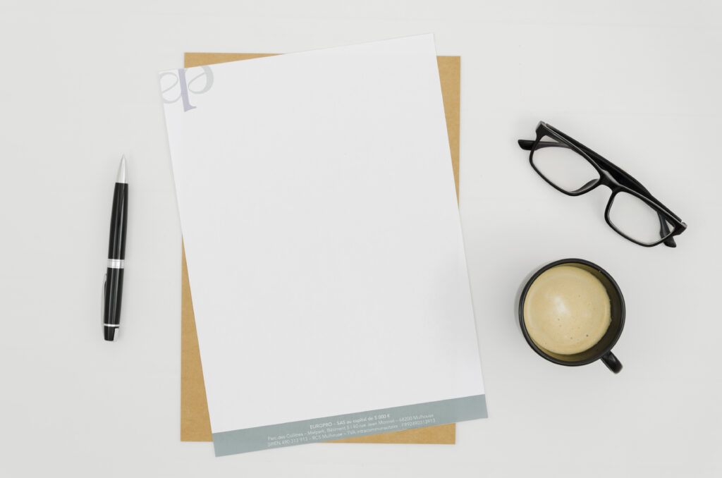 Papier en-tête personnalisé pour Europro à Mulhouse
