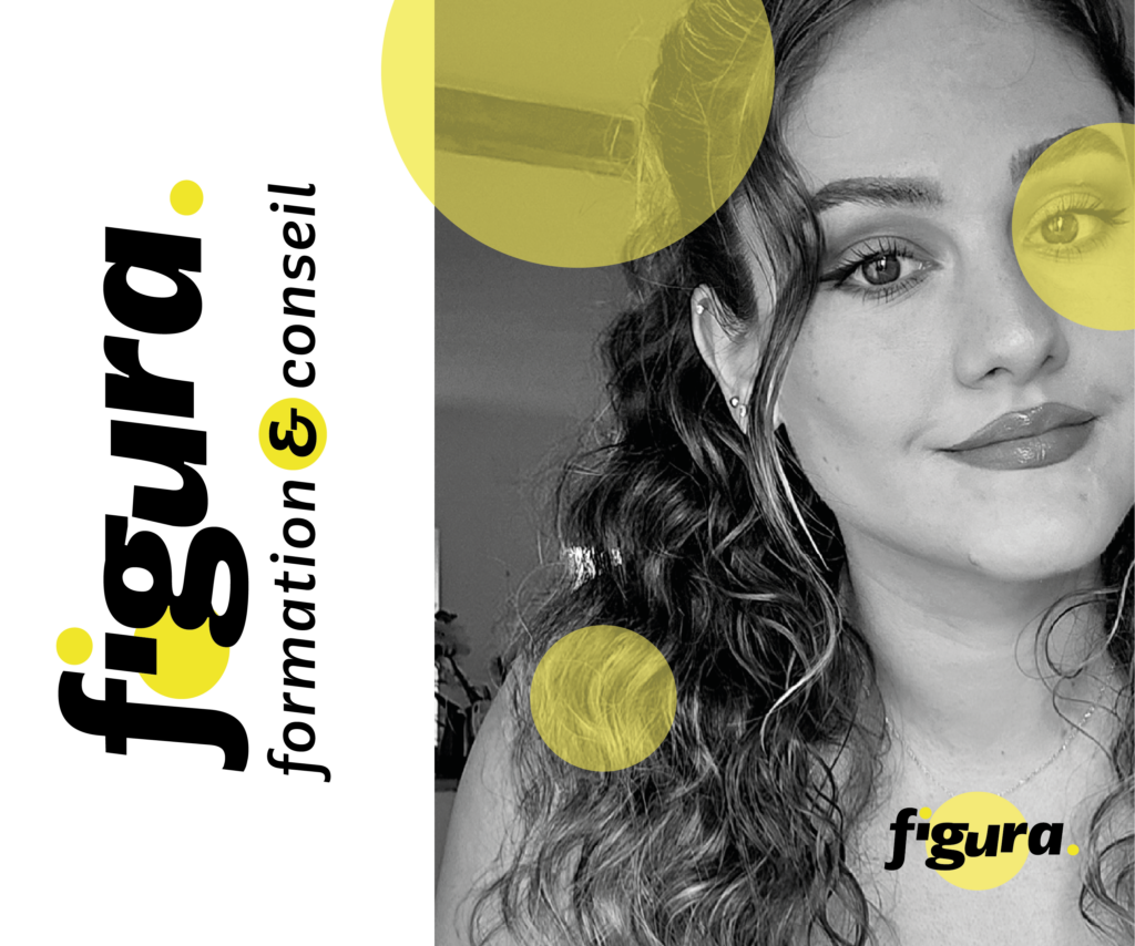 Logo et identité visuelle Figura noir et jaune avec la signature « formation & conseil »