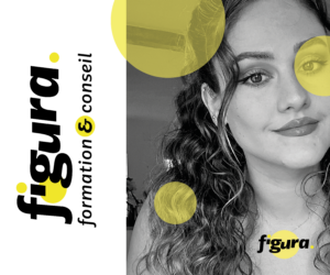 Logo et identité visuelle Figura noir et jaune avec la signature « formation & conseil »